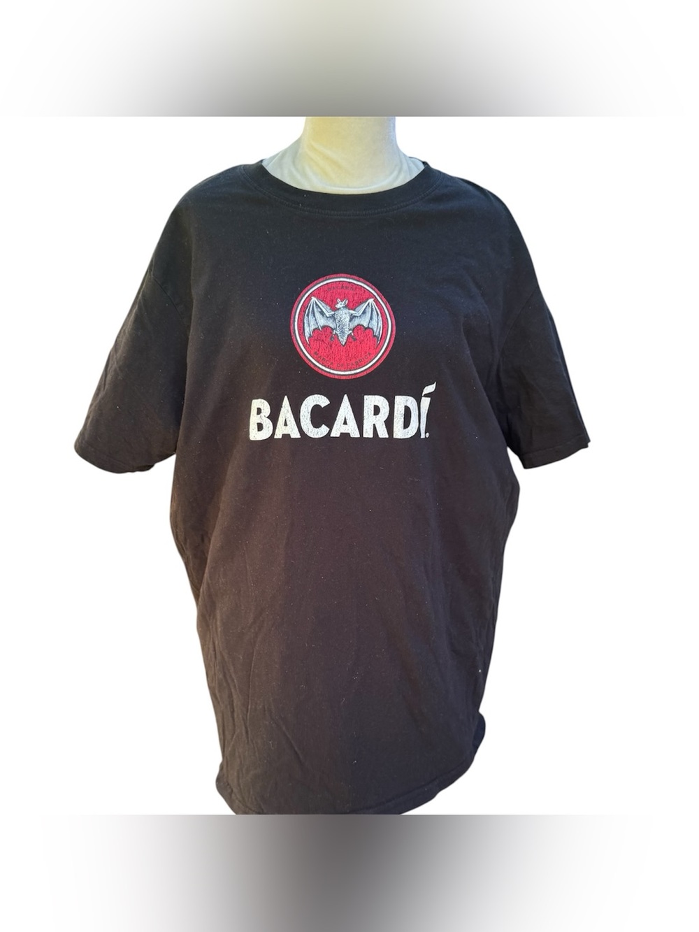 Bacardi Red Bat Spooky Spirits Logo Black Mens Unisex Graphic Tshirt XL